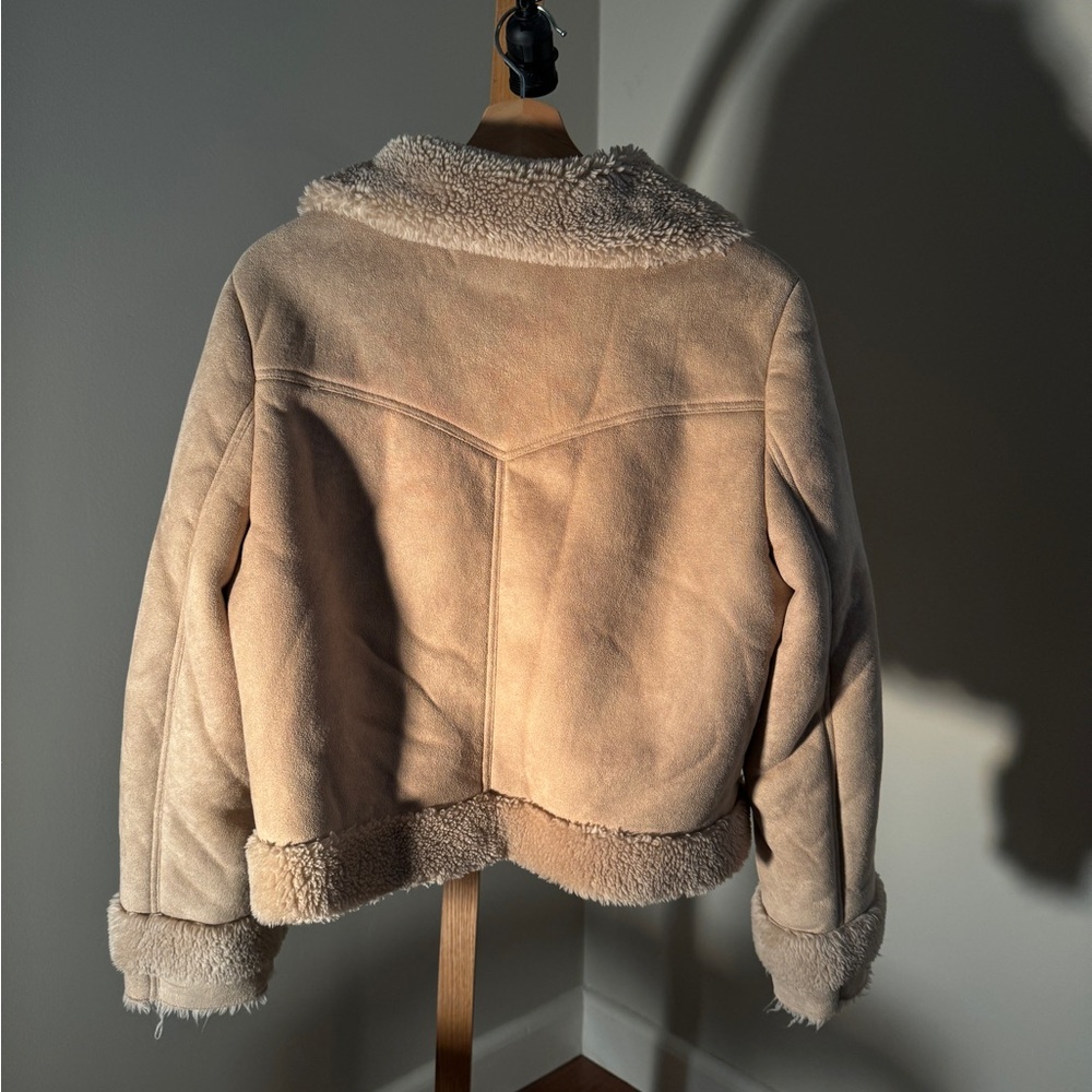 Polyester Shearling Coat Zipper - image 3